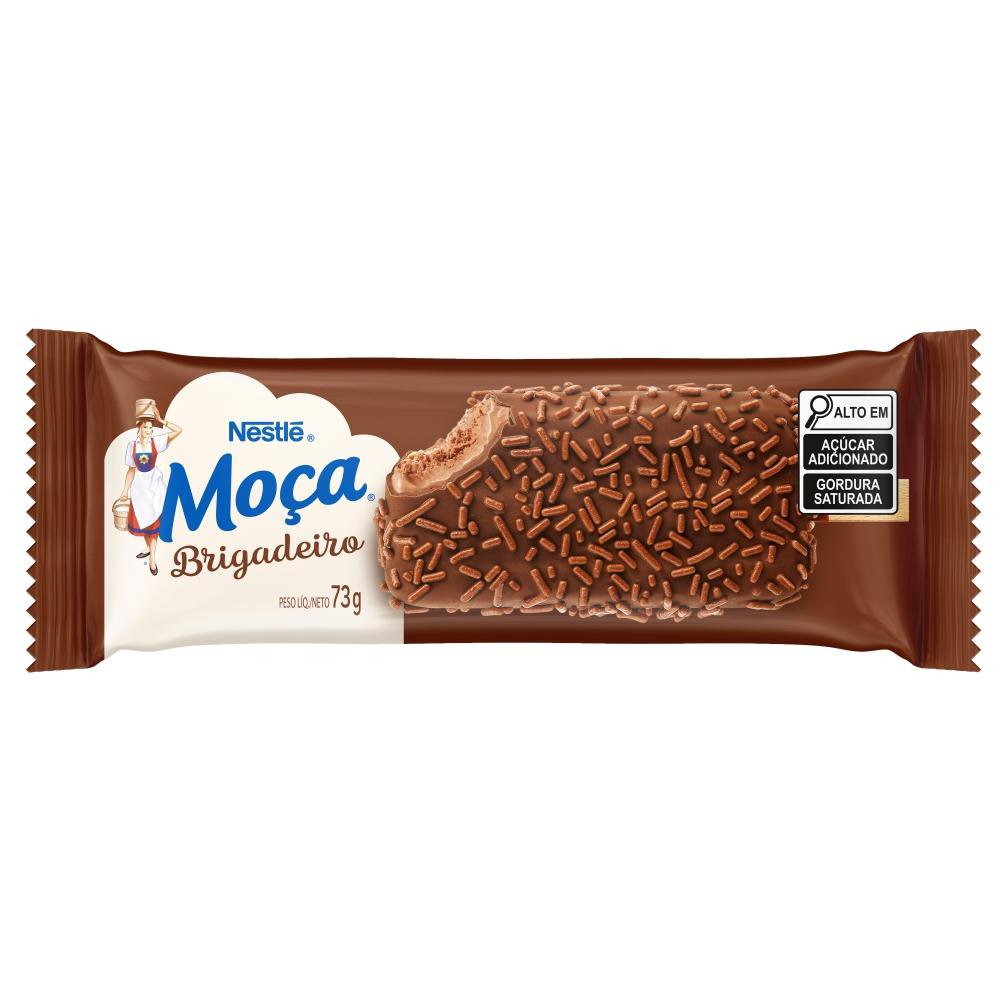 Picole Nestle Moça Brigadeiro Cobertura Chocolate E Confeito Granulado de Chocolate Pacote 73gr